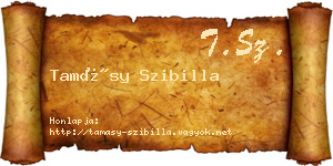 Tamásy Szibilla névjegykártya